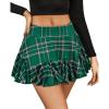 imageAvidlove Mini Skirt for Women Sexy Pleated Skirts High Waist Skater Skirt Ruffle Lingerie SkirtsGreen Plaid