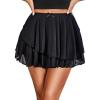 imageAvidlove Women Pleated Sheer Mini Skirt Y2k Asymmetrical Flowy Short Skirts Sexy Rave OutfitsBlack Sheer