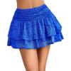 imageAvidlove Womens Pleated Mini Skirt Lace High Waisted Ruffles Lingerie Short SkirtsSky Blue