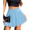 imageAvidlove Womens Pleated Skater Skirt Basic Casual High Waisted Lace Flared Mini Flowy SkirtsBaby Blue