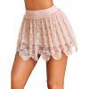 imageAvidlove Womens Sexy Mini Skirt Flowy Layered Lace Skirt Asymmetrical Short SkirtsChampagne