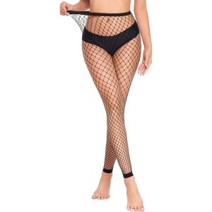 imageAvidlove Fishnet Stockings Footless High Waist Fishnets Tights Pantyhose for WomenBlackb2
