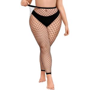 imageAvidlove Fishnet Stockings Footless High Waist Fishnets Tights Pantyhose for WomenBlackb2 Plus