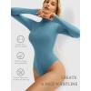 imageAvidlove Bodysuits for Women High Neck Long Sleeve Body Suits Snap Closure Double Lined Mock Neck Bodysuit SoftDark Blue