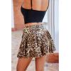 imageAvidlove Women Pleated Mini Skirt Y2k Drawstring Short Skirts Ruched Skater Skirt Cute Rave OutfitLeopard