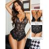imageAvidlove Teddy Lingerie for Women Sexy Cut Out Lace Bodysuit One Piece Criss Cross Backless Mini BabydollBlack