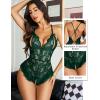 imageAvidlove Teddy Lingerie for Women Sexy Cut Out Lace Bodysuit One Piece Criss Cross Backless Mini BabydollGreen