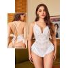 imageAvidlove Teddy Lingerie for Women Sexy Cut Out Lace Bodysuit One Piece Criss Cross Backless Mini BabydollWhite