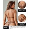 imageAvidlove Women Lingeries Deep V Teddy Lingerie Sexy Lace Bodysuit Cut Out One Piece Mini BabydollBeige