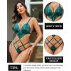 imageAvidlove Women Lingeries Deep V Teddy Lingerie Sexy Lace Bodysuit Cut Out One Piece Mini BabydollBlue Green