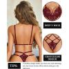 imageAvidlove Women Lingeries Deep V Teddy Lingerie Sexy Lace Bodysuit Cut Out One Piece Mini BabydollCherry Red