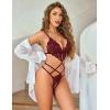 imageAvidlove Women Lingeries Deep V Teddy Lingerie Sexy Lace Bodysuit Cut Out One Piece Mini BabydollCherry Red