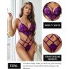 imageAvidlove Women Lingeries Deep V Teddy Lingerie Sexy Lace Bodysuit Cut Out One Piece Mini BabydollPurple