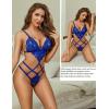 imageAvidlove Women Lingeries Deep V Teddy Lingerie Sexy Lace Bodysuit Cut Out One Piece Mini BabydollRoyal Blue