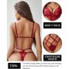 imageAvidlove Women Lingeries Deep V Teddy Lingerie Sexy Lace Bodysuit Cut Out One Piece Mini BabydollWine Red
