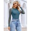 imageAvidlove Women Long Sleeve Bodysuit Crew Neck Body Suits Mesh One Piece Leotards Shirt Going Out Bodysuit TopsDark Blue