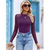 imageAvidlove Women Long Sleeve Bodysuit Crew Neck Body Suits Mesh One Piece Leotards Shirt Going Out Bodysuit TopsDark Purple