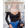 imageAvidlove Women Long Sleeve Bodysuit Sparkle Body Suits Top Mesh One Piece Leotard Shirt Going Out Tops Fall Outfits SXXLBlack