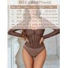 imageAvidlove Women Long Sleeve Bodysuit Sparkle Body Suits Top Mesh One Piece Leotard Shirt Going Out Tops Fall Outfits SXXLBrown