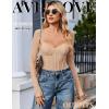 imageAvidlove Women Long Sleeve Bodysuit Sparkle Body Suits Top Mesh One Piece Leotard Shirt Going Out Tops Fall Outfits SXXLNude