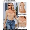 imageAvidlove Women Long Sleeve Bodysuit Sparkle Body Suits Top Mesh One Piece Leotard Shirt Going Out Tops Fall Outfits SXXLNude