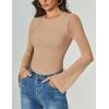 imageAvidlove Womens Bell Long Sleeve Bodysuits Thong Crew Neck Mesh Body Suit Going Out Leotard TopsNude