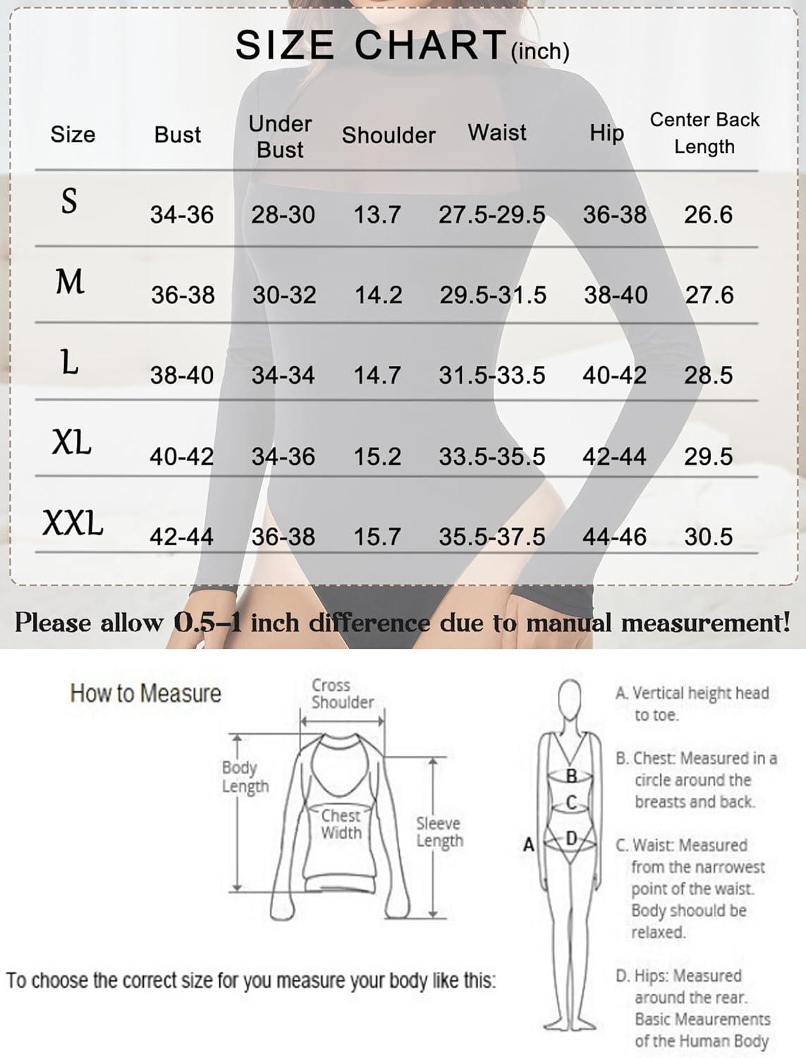 imageAvidlove Bodysuits for Women Mock Neck Shapewear Body Suit Long Sleeve Leotard Mesh Going Out Tops Concert OutfitsBlack