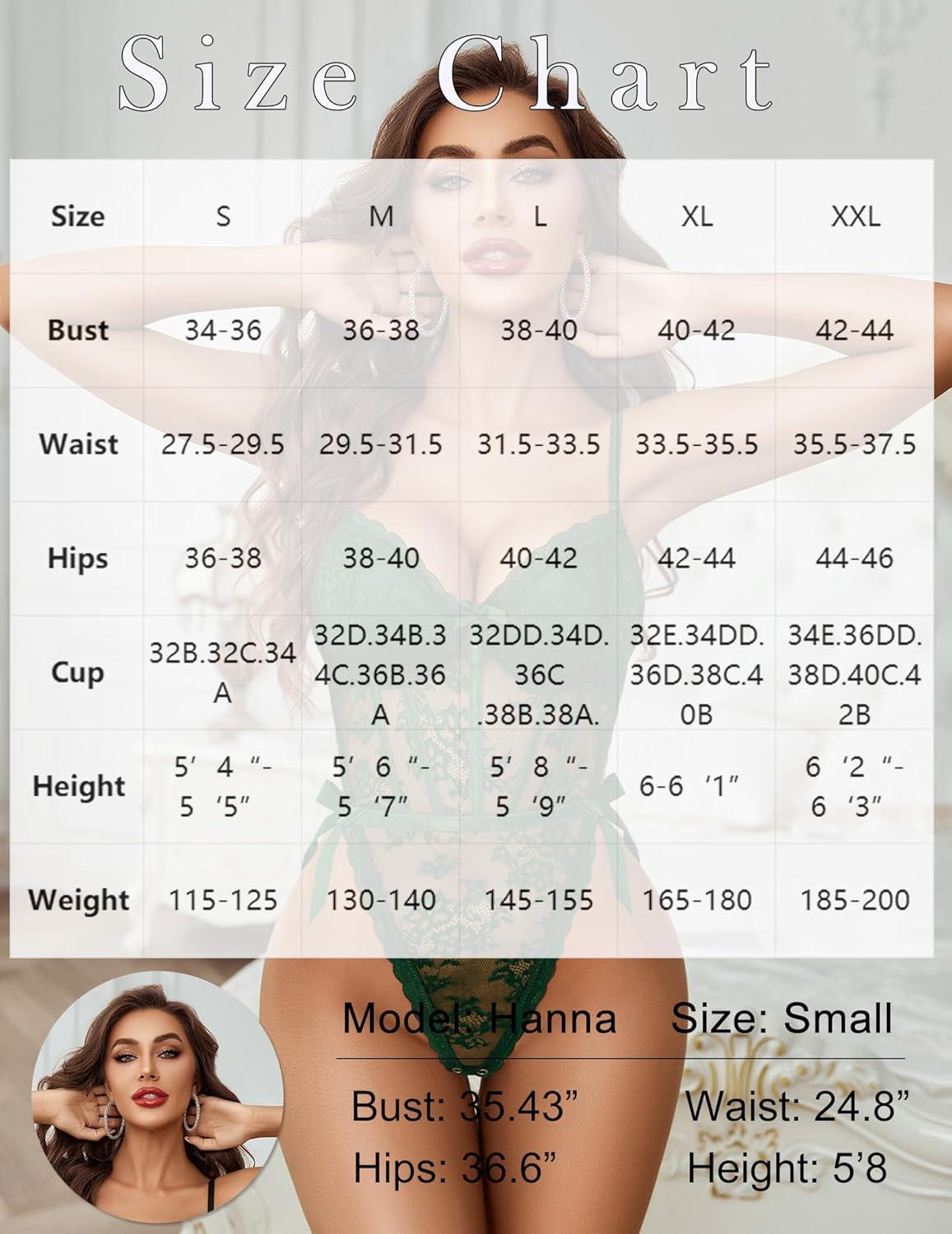 imageAvidlove Women Teddy Lingerie Deep V Lace Bodysuit Lingerie One Piece Mini Babydoll Satiny Side BowGreen