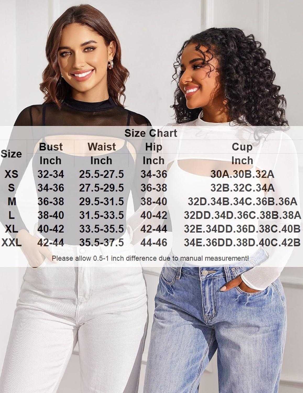 imageAvidlove Womens Long Sleeve Bodysuits Mock Turtle Neck Shapewear Bodysuit Sexy Mesh Bodysuit Two Piece Outfit Cami TopsKhaki