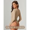 imageAvidlove Bodysuits for Women Long Sleeve Lace V Neck Body Suits Double Lined One Piece Leotard Shirt Going Out TopsNude