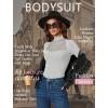 imageAvidlove Bodysuits for Women Mock Neck Shapewear Body Suit Long Sleeve Leotard Mesh Going Out Tops Concert OutfitsGrey