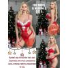 imageAvidlove Christmas Garter Lingerie Set Lace Strappy Teddy Underwired Naughty Bodysuit Exotic One Piece BabydollChristmas Red