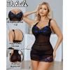 imageAvidlove Lingerie for Women Mesh Babydoll Lingeries Lace Chemise Floral Sleepwear Dress Sheer Exotic Boudoir Outfit SXXLBlue Lip