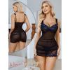 imageAvidlove Lingerie for Women Mesh Babydoll Lingeries Lace Chemise Floral Sleepwear Dress Sheer Exotic Boudoir Outfit SXXLBlue Lip