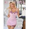 imageAvidlove Lingerie for Women Mesh Babydoll Lingeries Lace Chemise Floral Sleepwear Dress Sheer Exotic Boudoir Outfit SXXLPink Butterfly