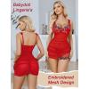 imageAvidlove Lingerie for Women Mesh Babydoll Lingeries Lace Chemise Floral Sleepwear Dress Sheer Exotic Boudoir Outfit SXXLRed Butterfly