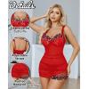 imageAvidlove Lingerie for Women Mesh Babydoll Lingeries Lace Chemise Floral Sleepwear Dress Sheer Exotic Boudoir Outfit SXXLRed Butterfly