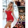 imageAvidlove Lingerie for Women Mesh Babydoll Lingeries Lace Chemise Floral Sleepwear Dress Sheer Exotic Boudoir Outfit SXXLRed Butterfly