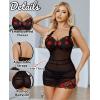 imageAvidlove Lingerie for Women Mesh Babydoll Lingeries Lace Chemise Floral Sleepwear Dress Sheer Exotic Boudoir Outfit SXXLRed Floral