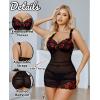 imageAvidlove Lingerie for Women Mesh Babydoll Lingeries Lace Chemise Floral Sleepwear Dress Sheer Exotic Boudoir Outfit SXXLRed Heart