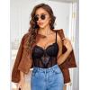 imageAvidlove Lingerie for Women Sexy Lace Bodysuit Deep V Teddy Lingerie One Piece Mini BabydollBlack