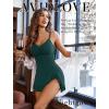 imageAvidlove Lingerie for Women Sexy Nightgown Modal Nightwear Side Slit Babydoll Chemise Spaghetti Strap nightiesGreen