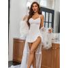 imageAvidlove Lingerie for Women Sexy Nightgown Modal Nightwear Side Slit Babydoll Chemise Spaghetti Strap nightiesWhite