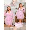imageAvidlove Plus Size Lingerie Sexy Lingerie Set Womens Exotic Nightgowns Lace Chemise Lingerie Side Slit NightdressDark Pink