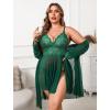 imageAvidlove Plus Size Lingerie Sexy Lingerie Set Womens Exotic Nightgowns Lace Chemise Lingerie Side Slit NightdressGreen