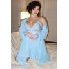 imageAvidlove Plus Size Lingerie Sexy Lingerie Set Womens Exotic Nightgowns Lace Chemise Lingerie Side Slit NightdressLight Blue