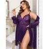 imageAvidlove Plus Size Lingerie Sexy Lingerie Set Womens Exotic Nightgowns Lace Chemise Lingerie Side Slit NightdressPurple