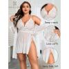 imageAvidlove Plus Size Lingerie Sexy Lingerie Set Womens Exotic Nightgowns Lace Chemise Lingerie Side Slit NightdressWhite