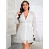 imageAvidlove Plus Size Lingerie Sexy Lingerie Set Womens Exotic Nightgowns Lace Chemise Lingerie Side Slit NightdressWhite