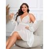 imageAvidlove Plus Size Lingerie Sexy Lingerie Set Womens Exotic Nightgowns Lace Chemise Lingerie Side Slit NightdressWhite